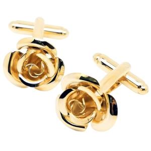 Rose Gold Flower Cufflinks in Gift Box