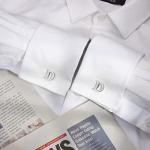 Personalized Silver Initial Cufflinks for Men