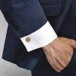 Personalized Silver Initial Cufflinks with Crystal Accents