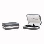 Onyx and Gold Ribbed Cufflink Set