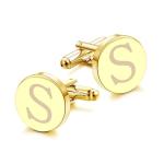 Classic Silver Initial Cufflinks with Gift Box