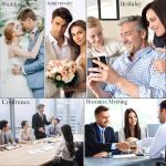 12 Pairs Classic Silver Black Gold Striped Cufflinks