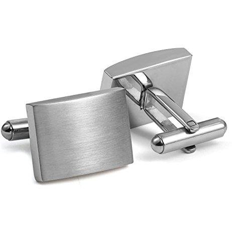 FIBO STEEL Silver Cufflinks for Tuxedos and Events