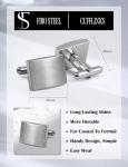 FIBO STEEL Silver Cufflinks for Tuxedos and Events
