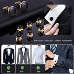 Men's Silver Cufflinks and Studs Set