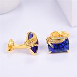 U7 Blue & Gold Crystal Cufflinks for All