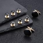 Men's Silver Cufflinks and Studs Set