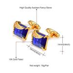U7 Blue & Gold Crystal Cufflinks for All