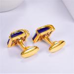 U7 Blue & Gold Crystal Cufflinks for All