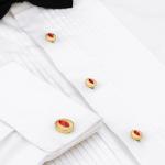 Silver Tuxedo Cufflinks and Studs Set for Men