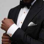 Silver Tuxedo Cufflinks and Studs Set for Men