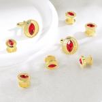 Silver Tuxedo Cufflinks and Studs Set for Men