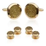 Silver Diamond Dust Tuxedo Cufflinks and Studs Set