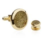 Silver Diamond Dust Tuxedo Cufflinks and Studs Set
