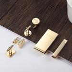 Gold Initial Cufflinks and Tie Clip Set
