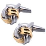 Jonwo Two-Tone Gold and Silver Knot Cufflinks