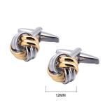 Jonwo Two-Tone Gold and Silver Knot Cufflinks