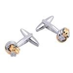 Jonwo Two-Tone Gold and Silver Knot Cufflinks