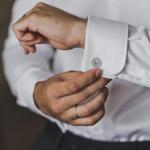 Sparkling Silver CZ Cufflinks for Men