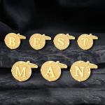 Personalized Silver Initial Cufflinks for Men