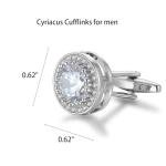 Sparkling Silver CZ Cufflinks for Men