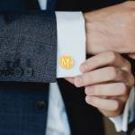 Personalized Silver Initial Cufflinks for Men