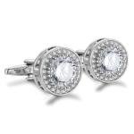 Sparkling Silver CZ Cufflinks for Men
