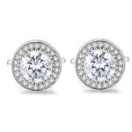 Sparkling Silver CZ Cufflinks for Men