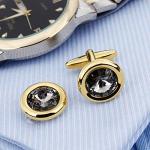 Swarovski Crystal Silver Cufflinks Set for Weddings