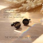 Personalized Silver Cufflinks with Custom Initials