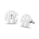 Personalized Sterling Silver Initial Cufflinks for Men