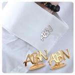 Personalized Silver Initial Cufflinks for Men
