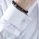 Personalized Silver Initial Cufflinks for Men