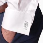 Personalized Silver Initial Cufflinks for Men