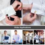 Classic Silver Cufflinks Set for Men, 4 Pairs