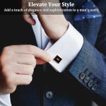 Classic Silver Cufflinks Set for Men, 4 Pairs