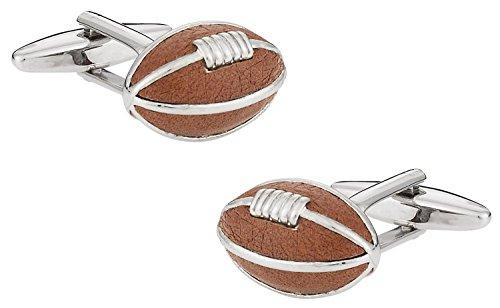 Men's Silver Football Cufflinks with Gift Box