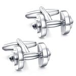 Honey Bear Dumbbell Silver Cufflinks for Men