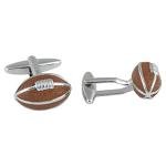Men's Silver Football Cufflinks with Gift Box