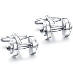 Honey Bear Dumbbell Silver Cufflinks for Men