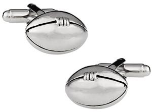 Silver Football Cufflinks with Presentation Box