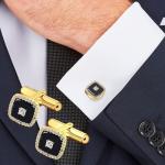 Sterling Silver and Gold Square Cufflinks for Men