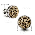 Vintage Silver Clover Cufflinks with Shirt Studs