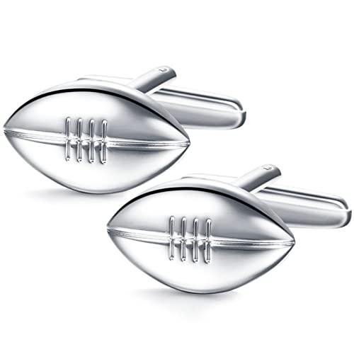 Silver Honey Bear Rugby Ball Cufflinks for Men