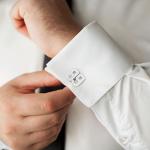AMITER Personalized Silver Cufflinks for Men