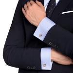 Patriotic Silver American Flag Cufflinks for Men