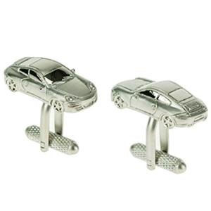 Silver Sports Car Cufflinks for Enthusiasts
