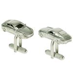 Silver Sports Car Cufflinks for Enthusiasts