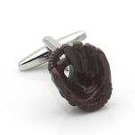 3D Baseball Cufflinks with Gloves and Ball