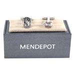 Baseball and Glove Mitt Silver Cufflinks Set